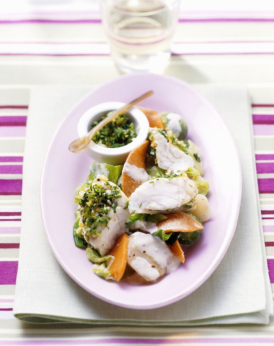 Fish and vegetable ragout with gremolata