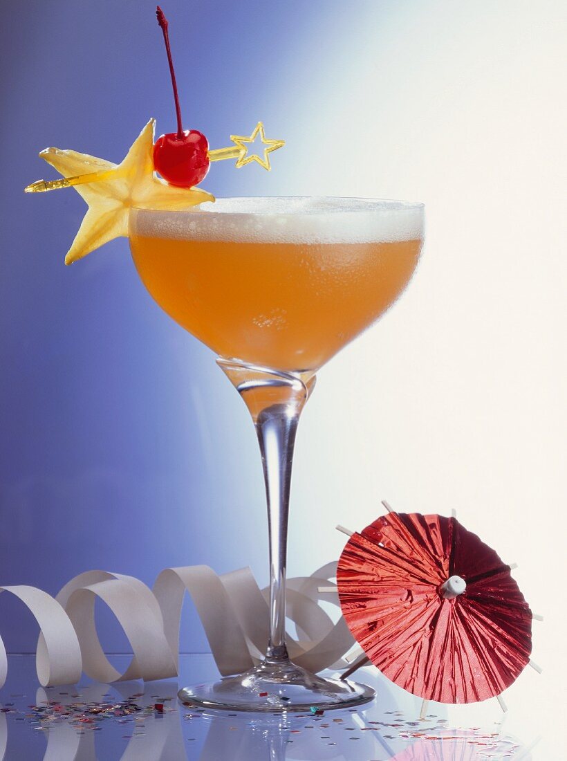 A Champagne Cocktail with Decorations