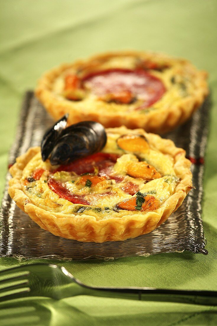 Two mussel tarts