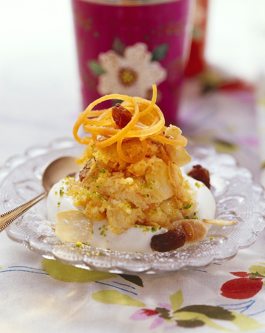 Carrot halva with almonds and raisins