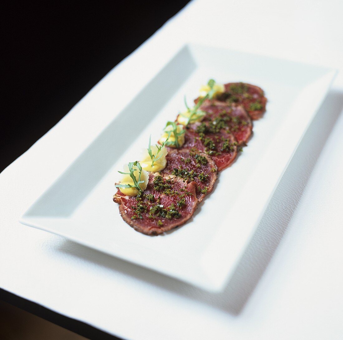 Carpaccio of duck breast