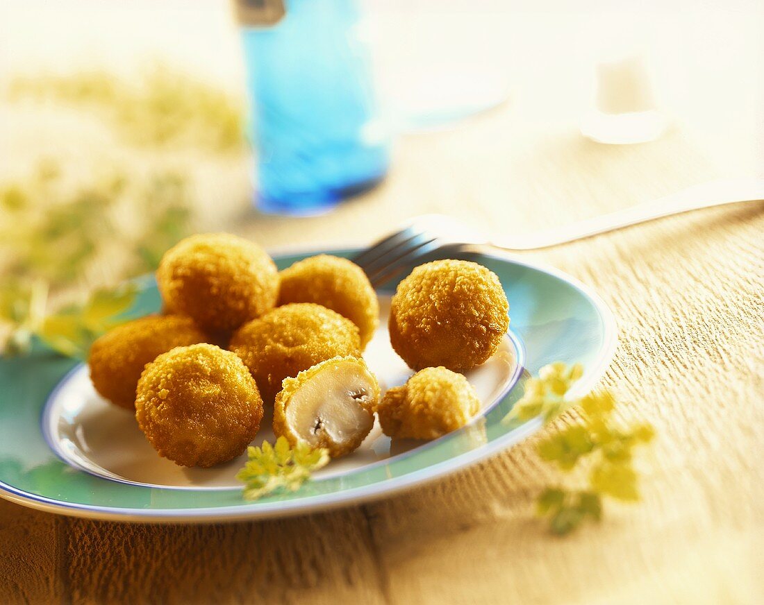 Breaded button mushrooms