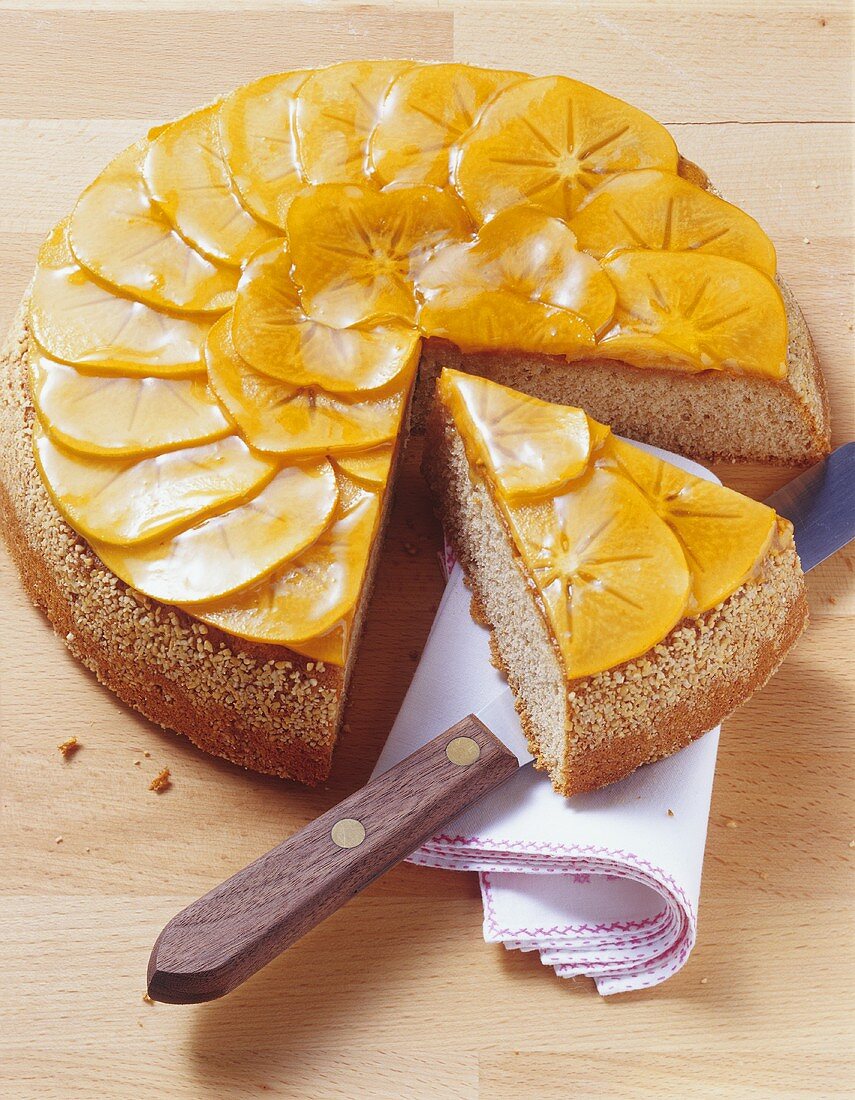 Buckwheat cake with persimmon