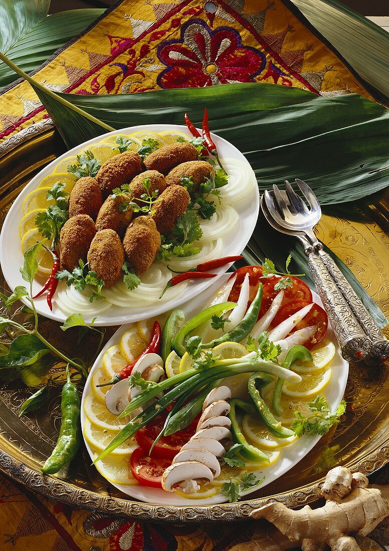 Panierte Thunfischbällchen & gemischter Salat (Indien)