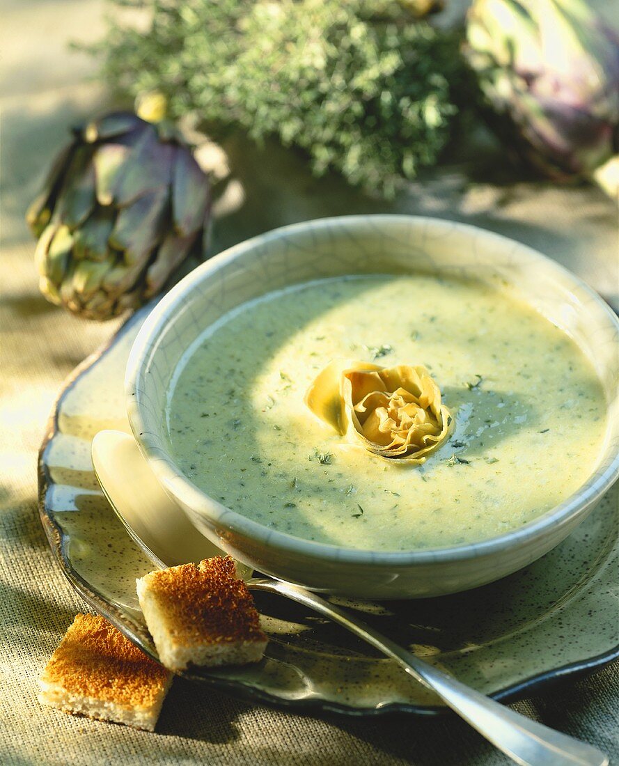 Cream of artichoke soup