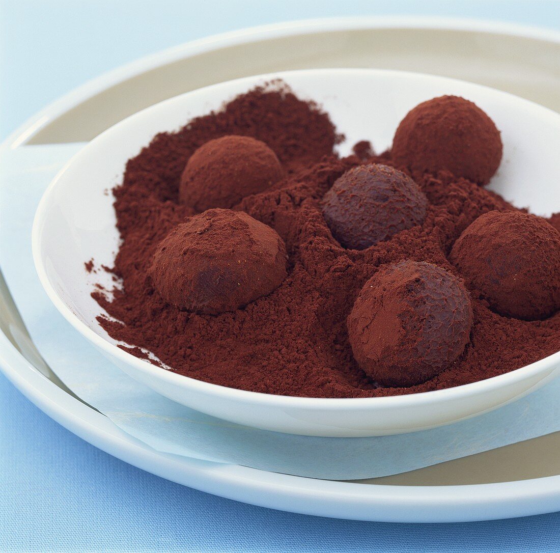 Spiced truffles in cocoa powder