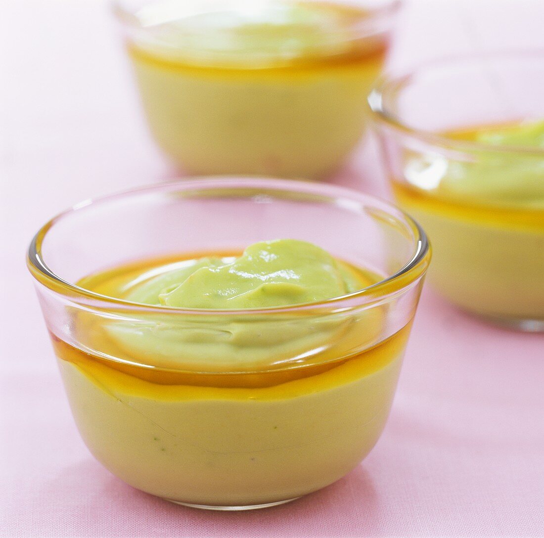 Avocado and lime cream with maple syrup