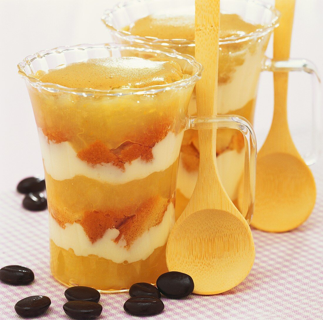 Pear tiramisu with espresso cream
