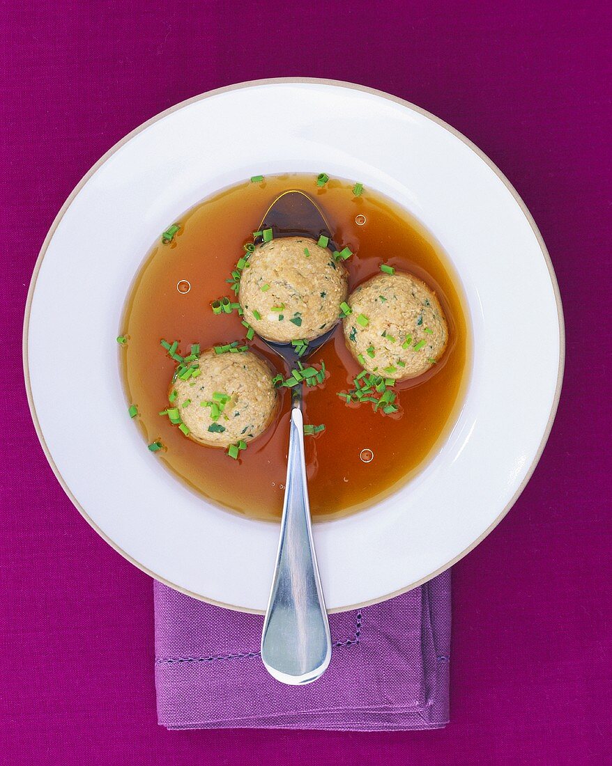 Liver dumpling soup