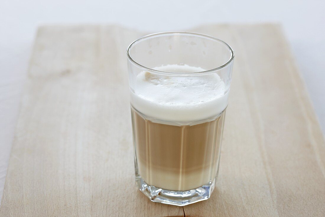 Caffè latte in a glass