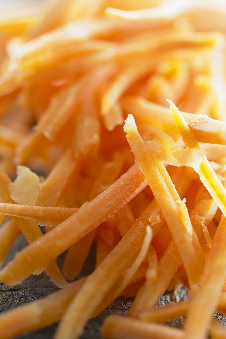 Bowl of Shredded Carrot; Close Up