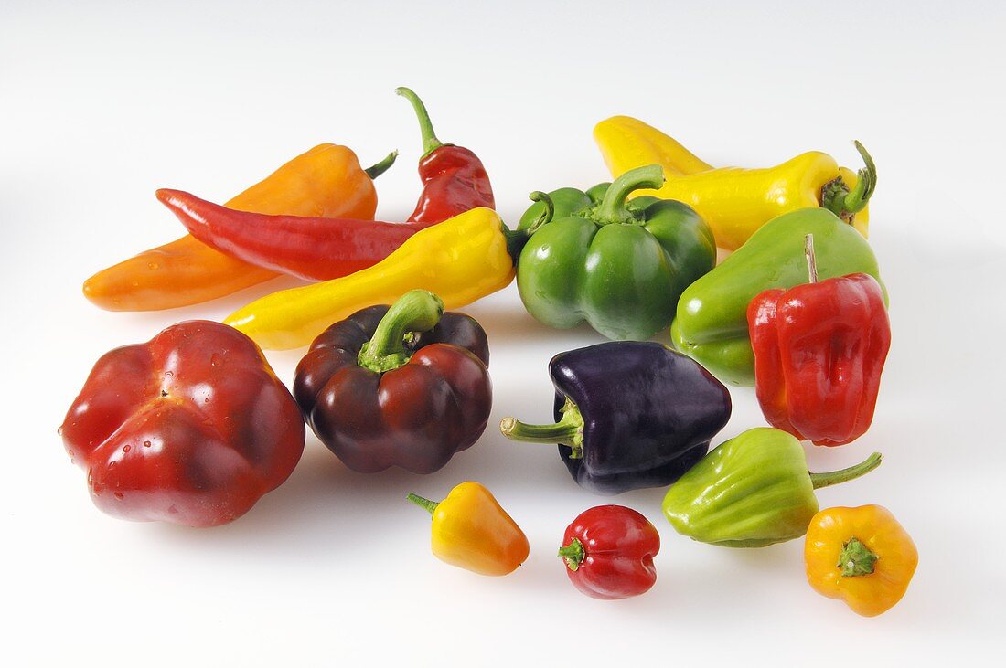 Lots of different types of peppers