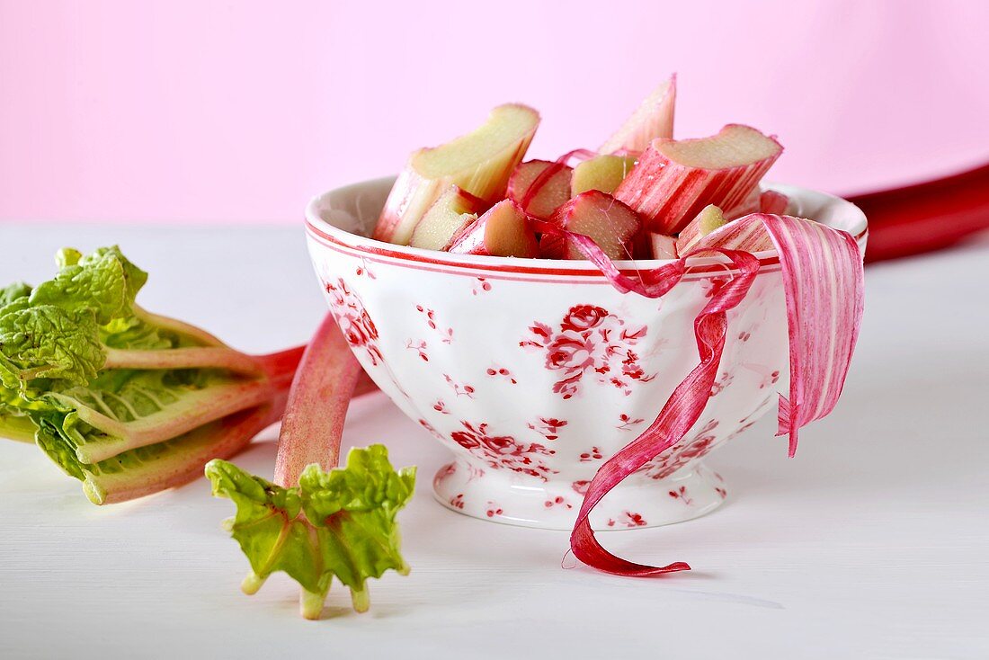 Rhubarb, peeled and sliced