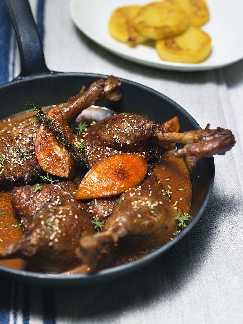 Braised duck with oranges