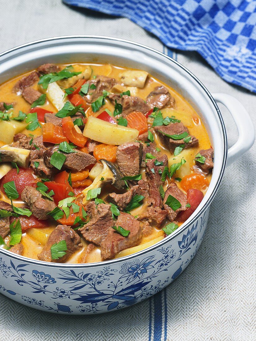 Veal goulash with vegetables