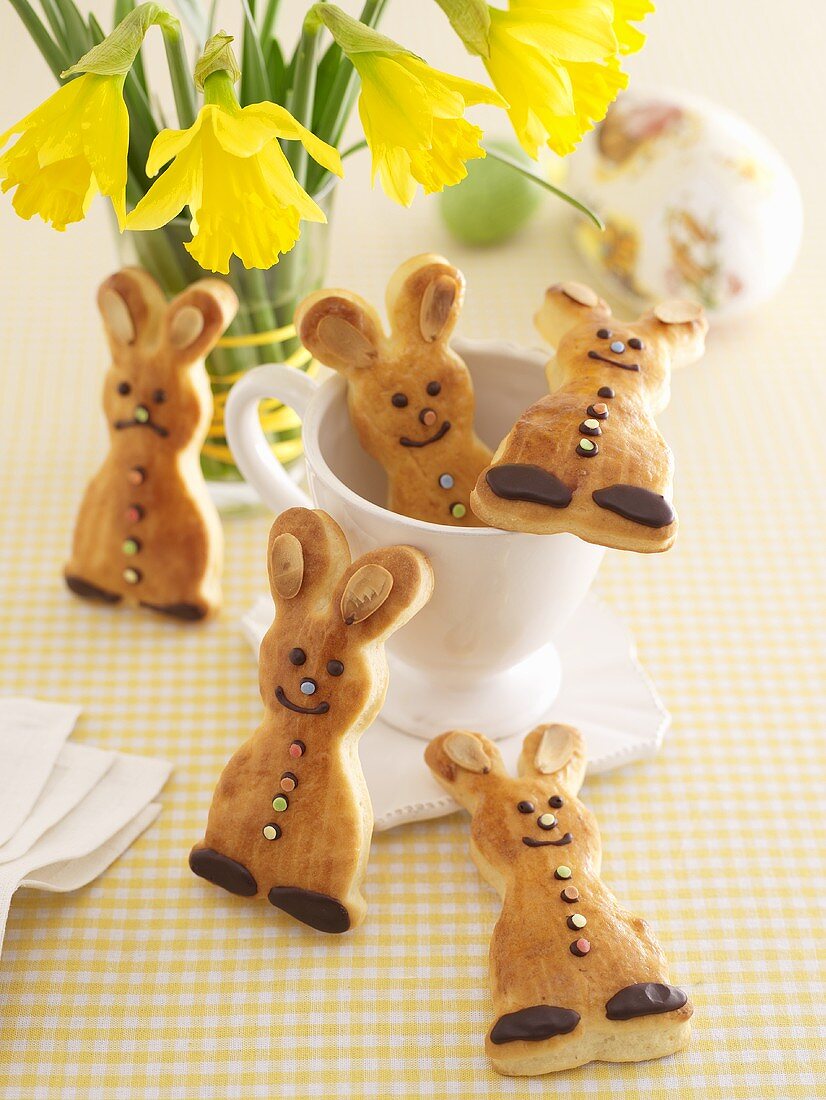 Easter bunny yeast dough biscuits