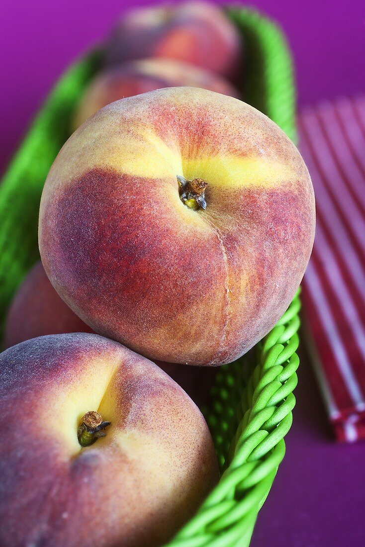 Peaches in a basket