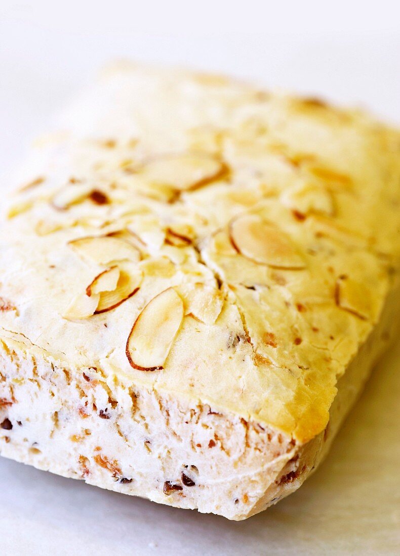 Brazilian cheese bread with flaked almonds
