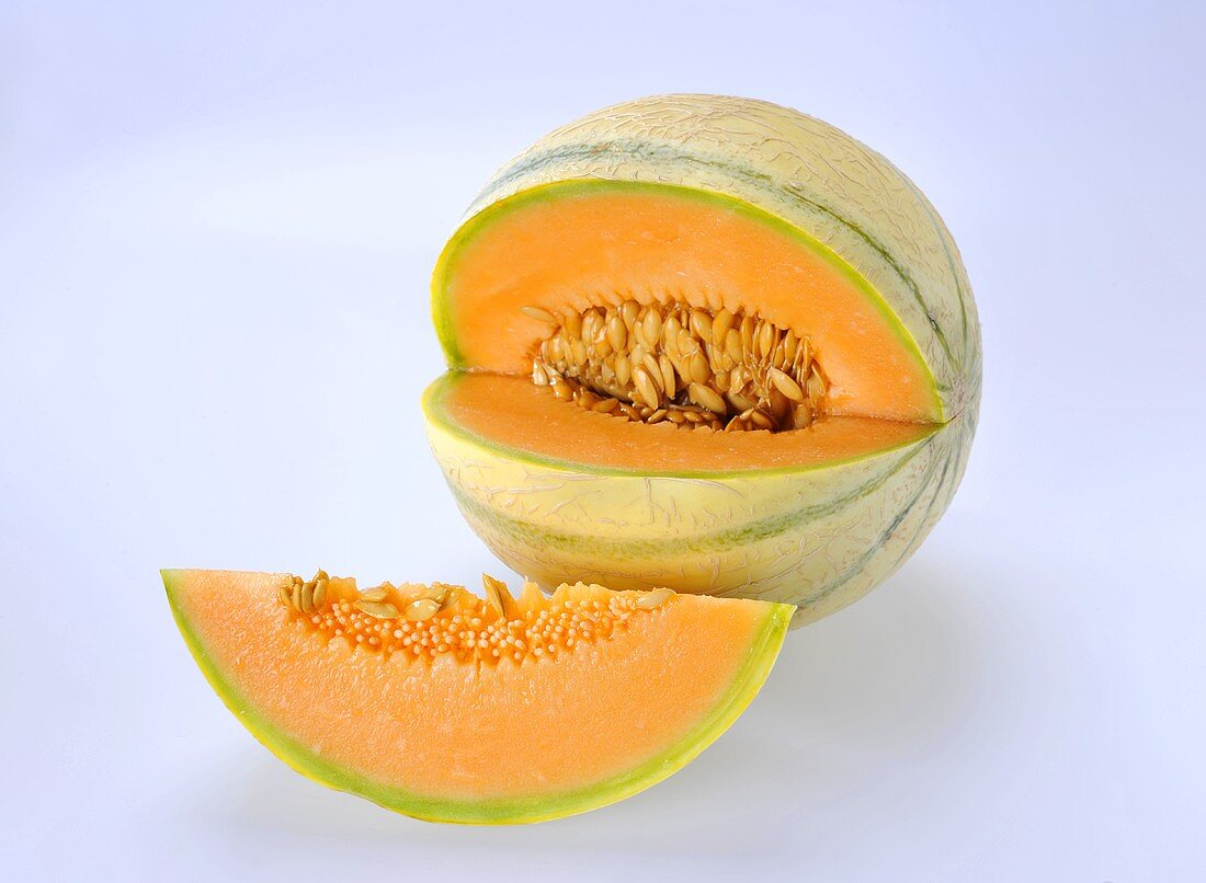Cantaloupemelone, angeschnitten