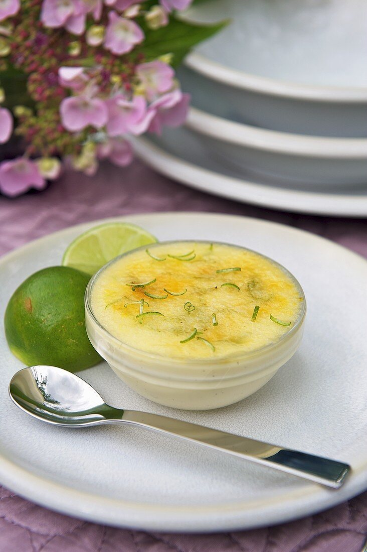 Creme brulee with lime and ginger