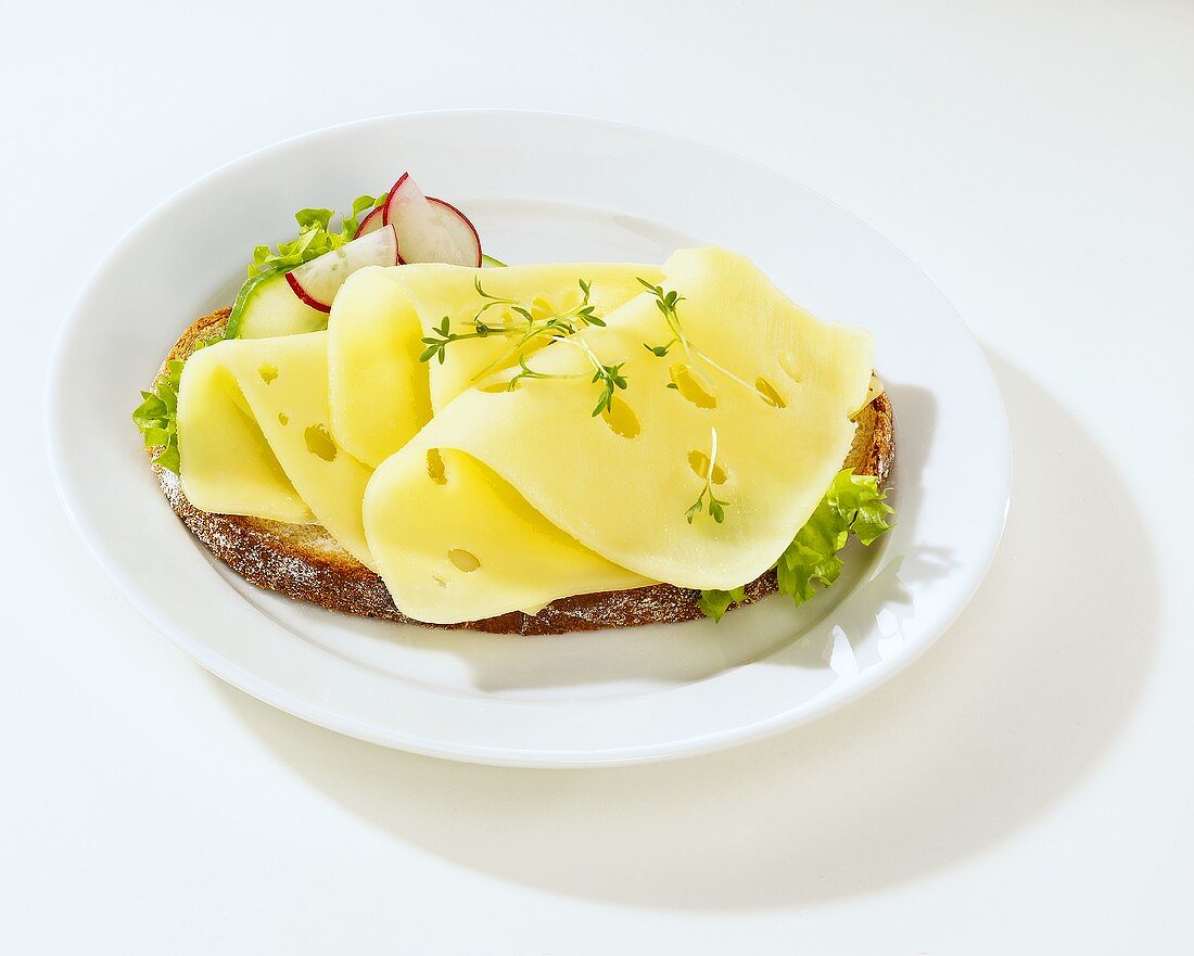 Open cheese sandwich