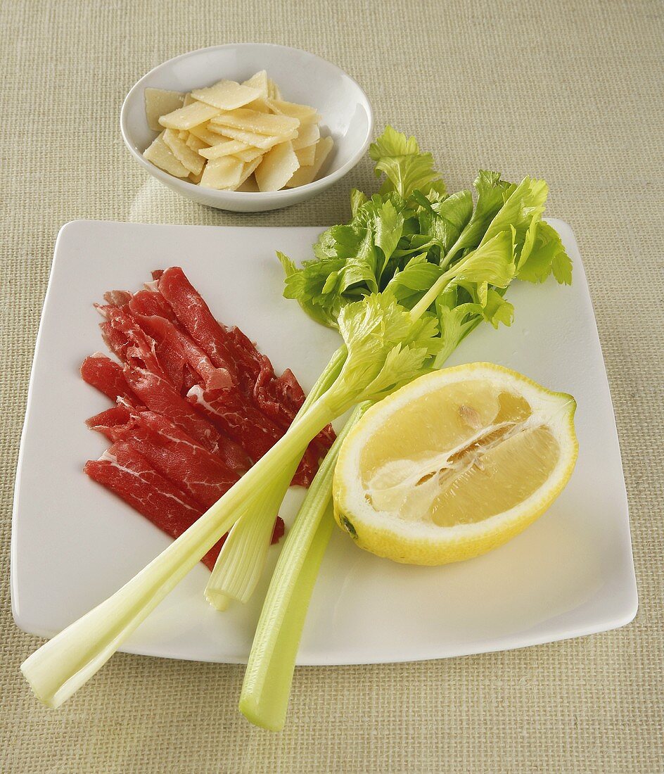 Ingredients for beef carpaccio