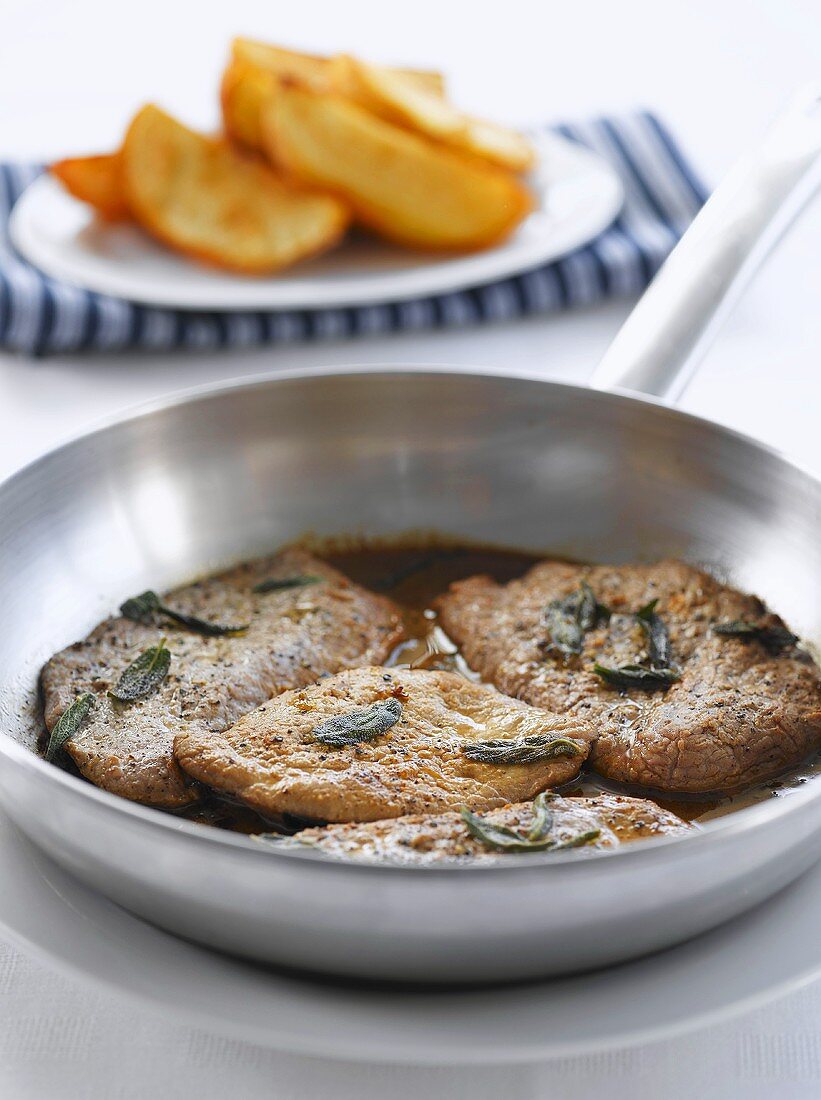 Lemon veal escalopes with sage