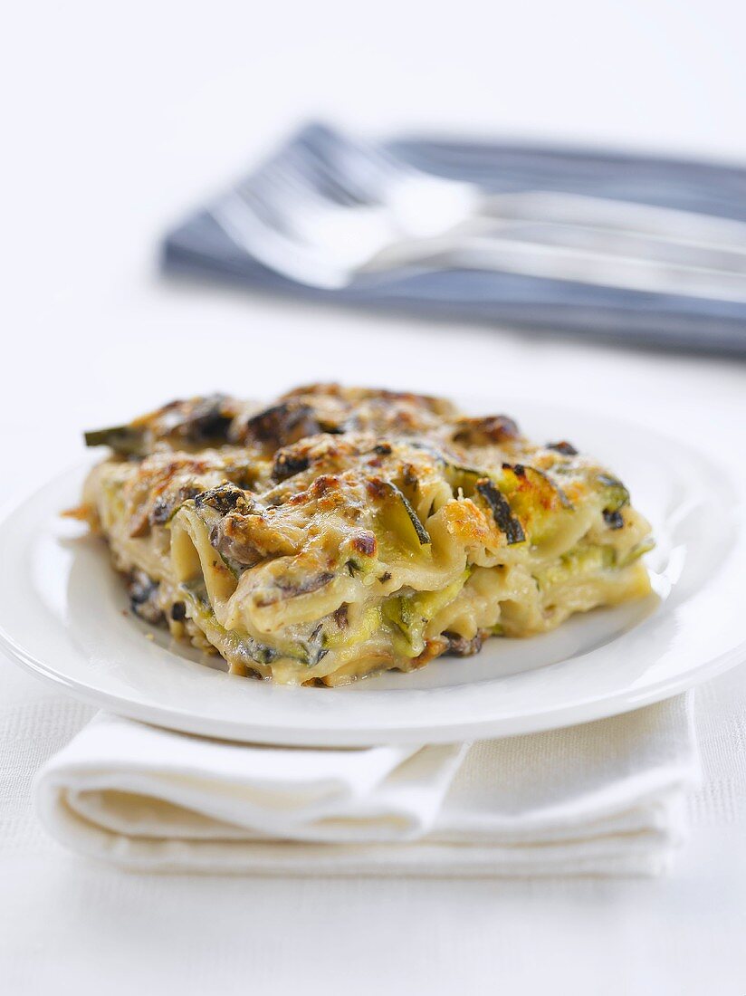 Courgette and mushoom lasagne