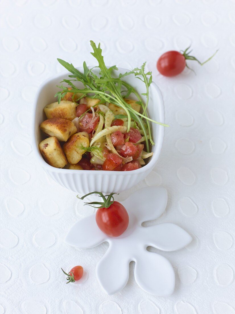 Ricotta-Gnocchi mit Tomaten-Estragon-Vinaigrette