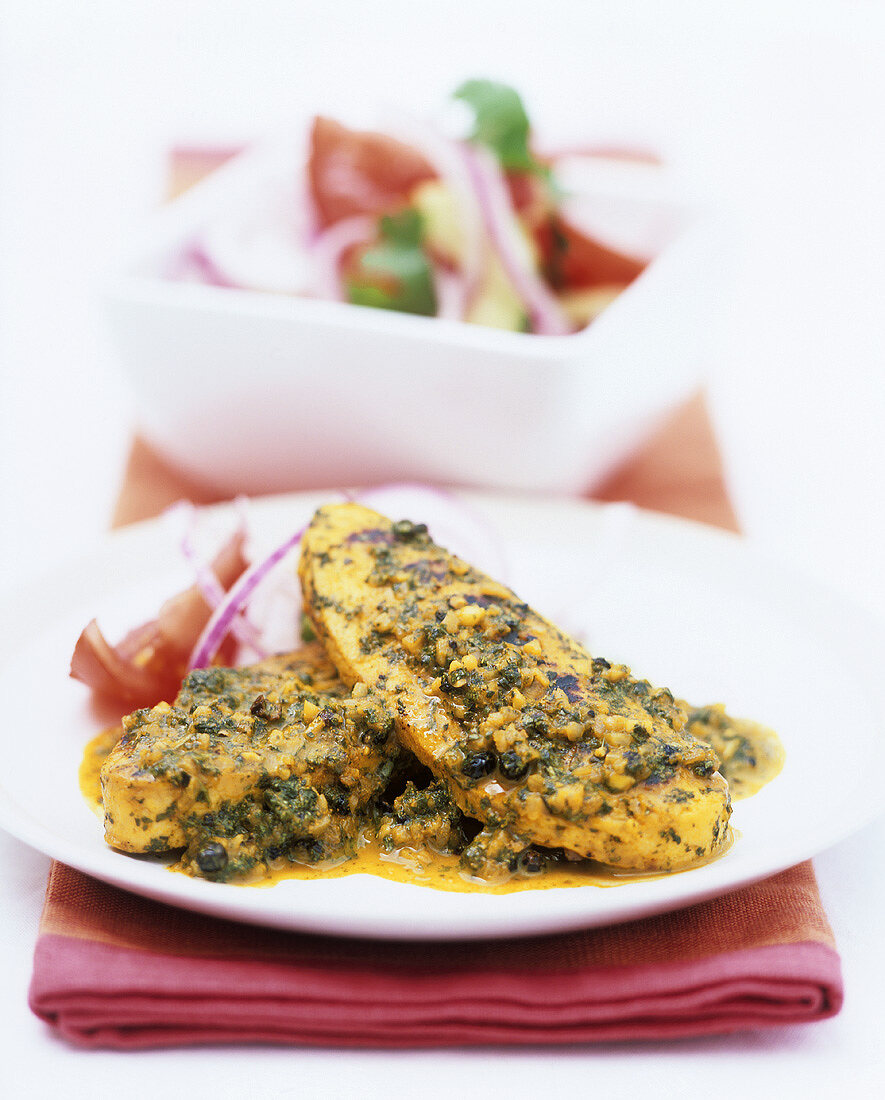 Quorn fillets with herb marinade