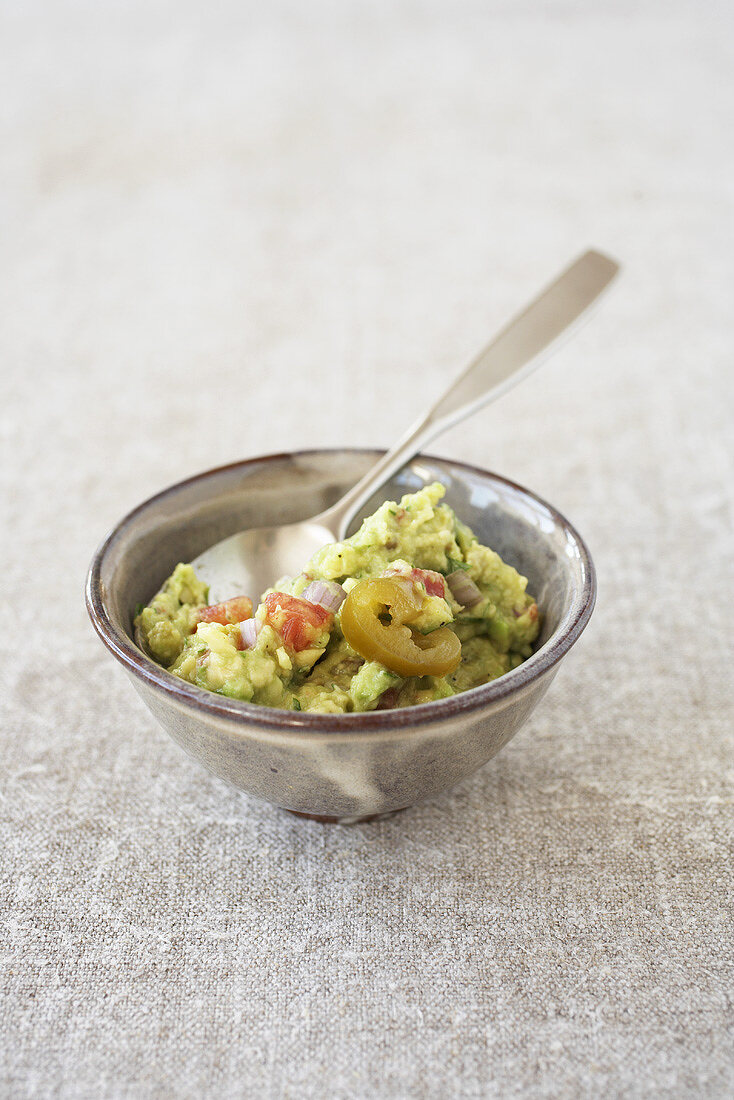 A small dish of guacamole