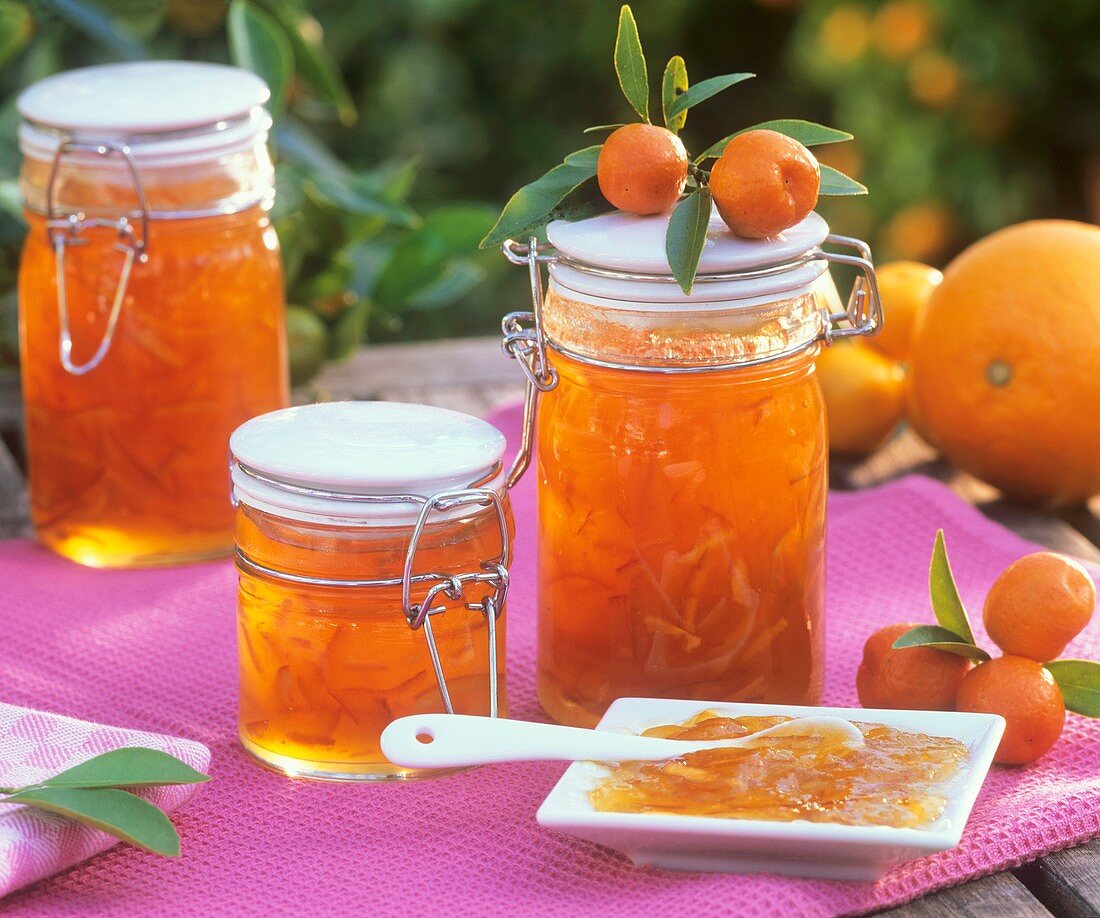 Three jars of marmalade