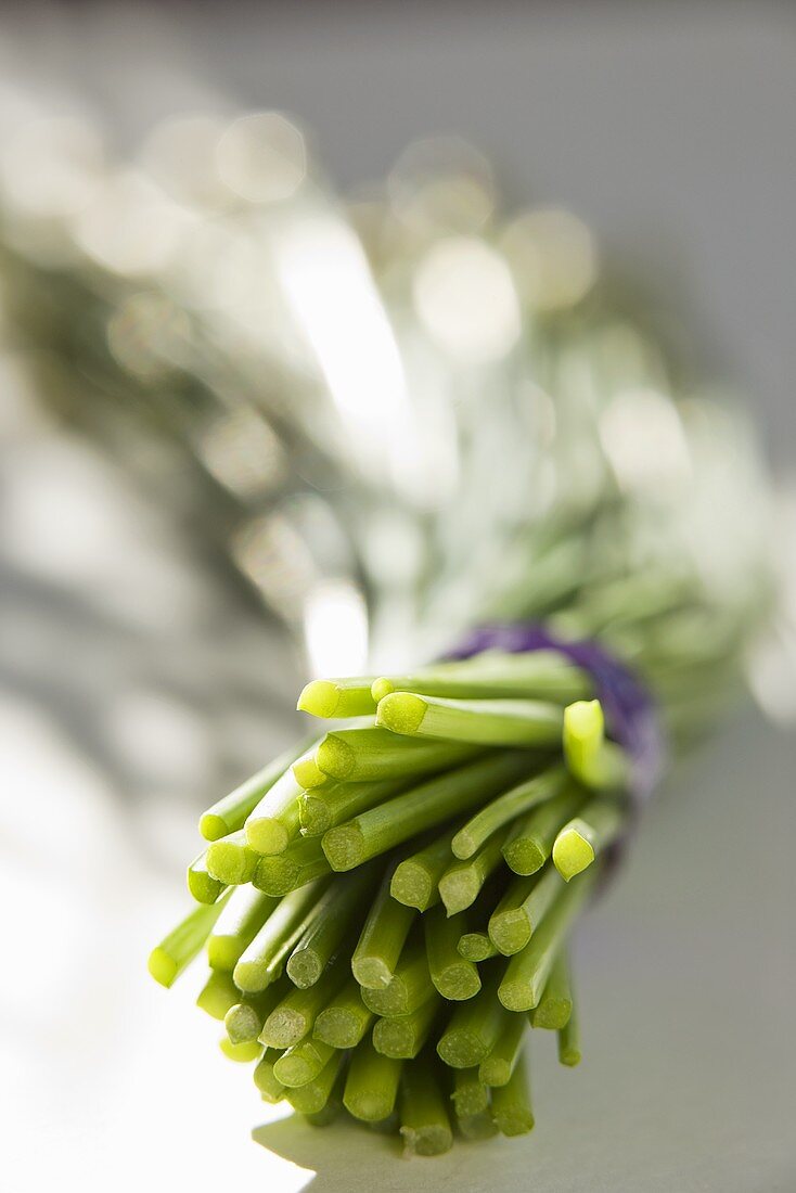 A bunch of spring onions