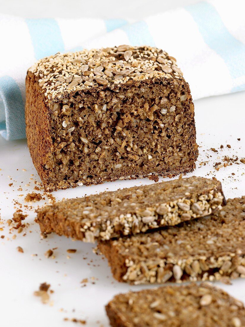 Wholemeal bread, partly sliced