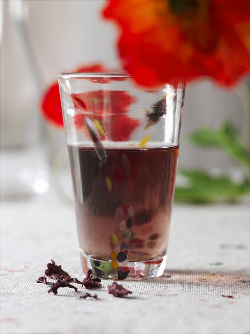 Tea made from dried poppy flowers