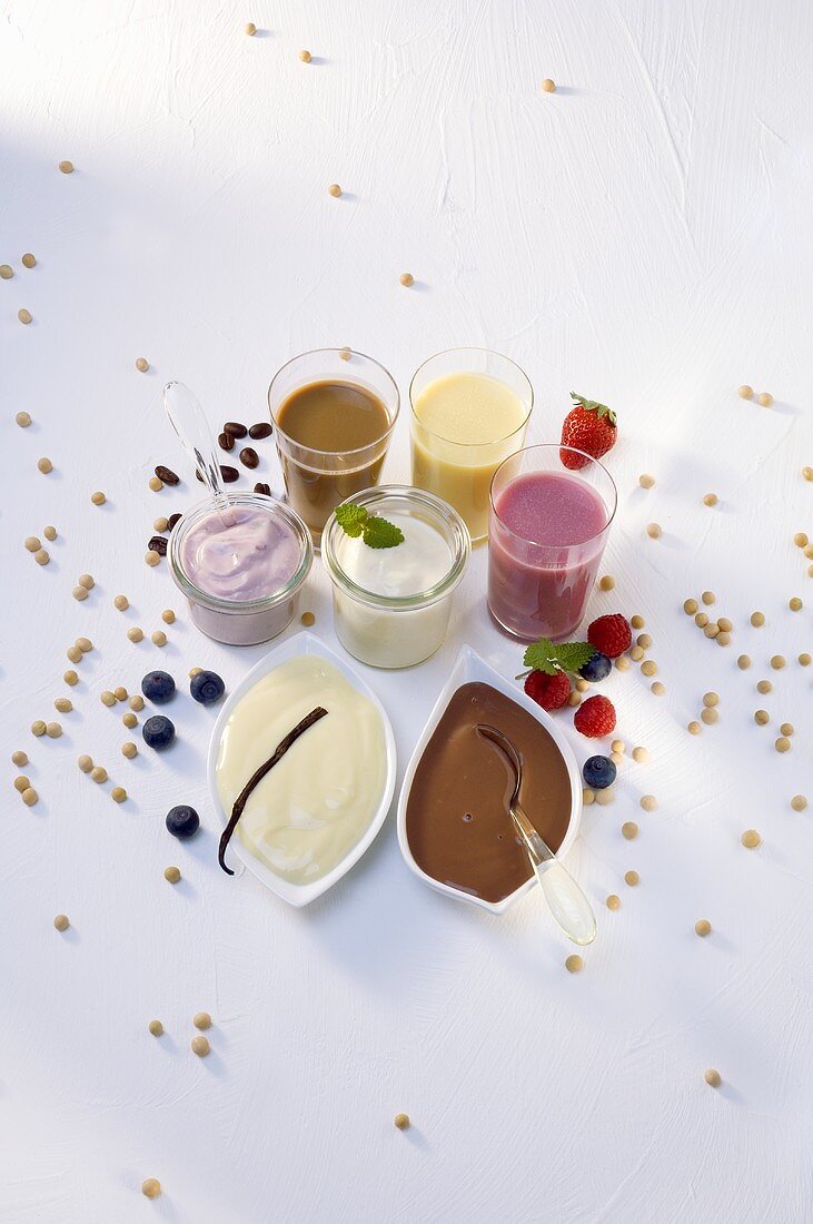 Soya desserts, yoghurts and shakes