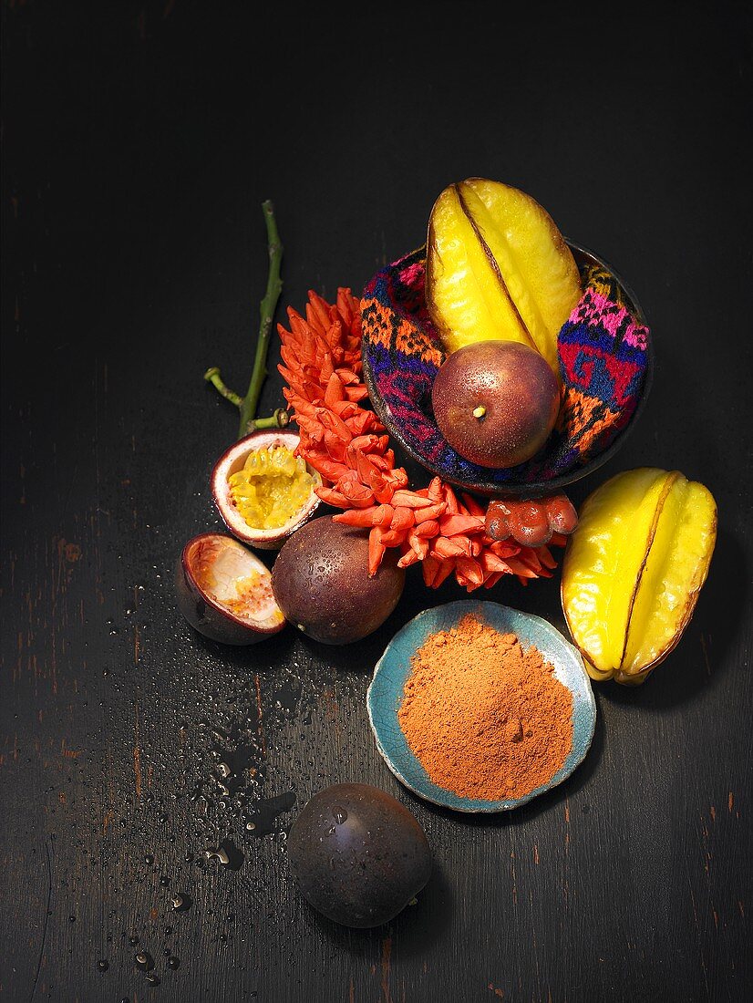 Spice mixture with exotic fruit