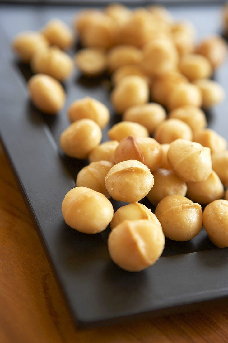 Macadamia nuts on a plate