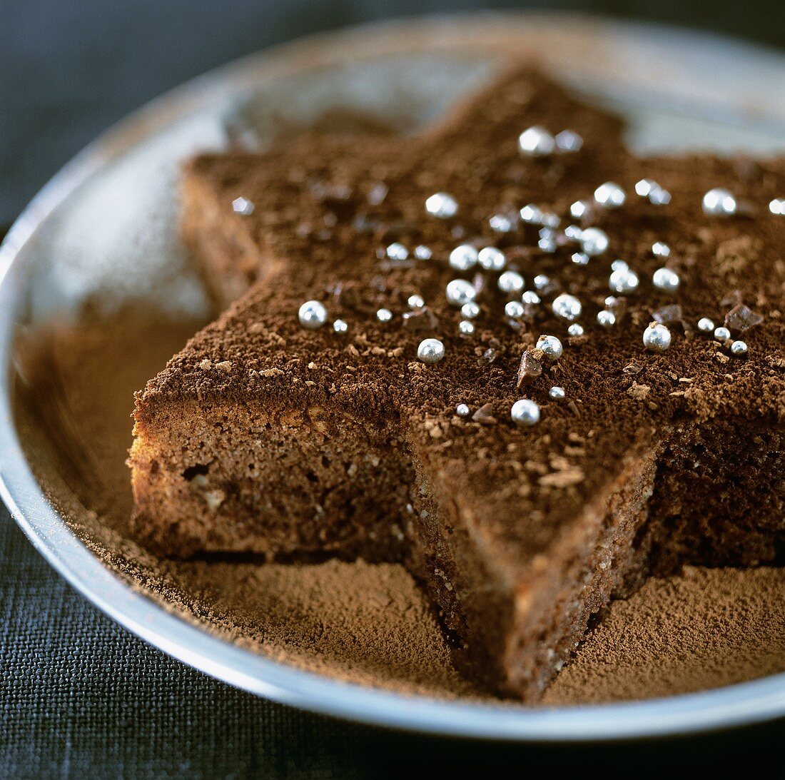 Schokoladenkuchen in Sternform