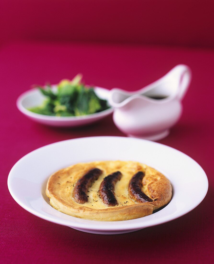 Toad in the hole mit Grünkohl und Gravy