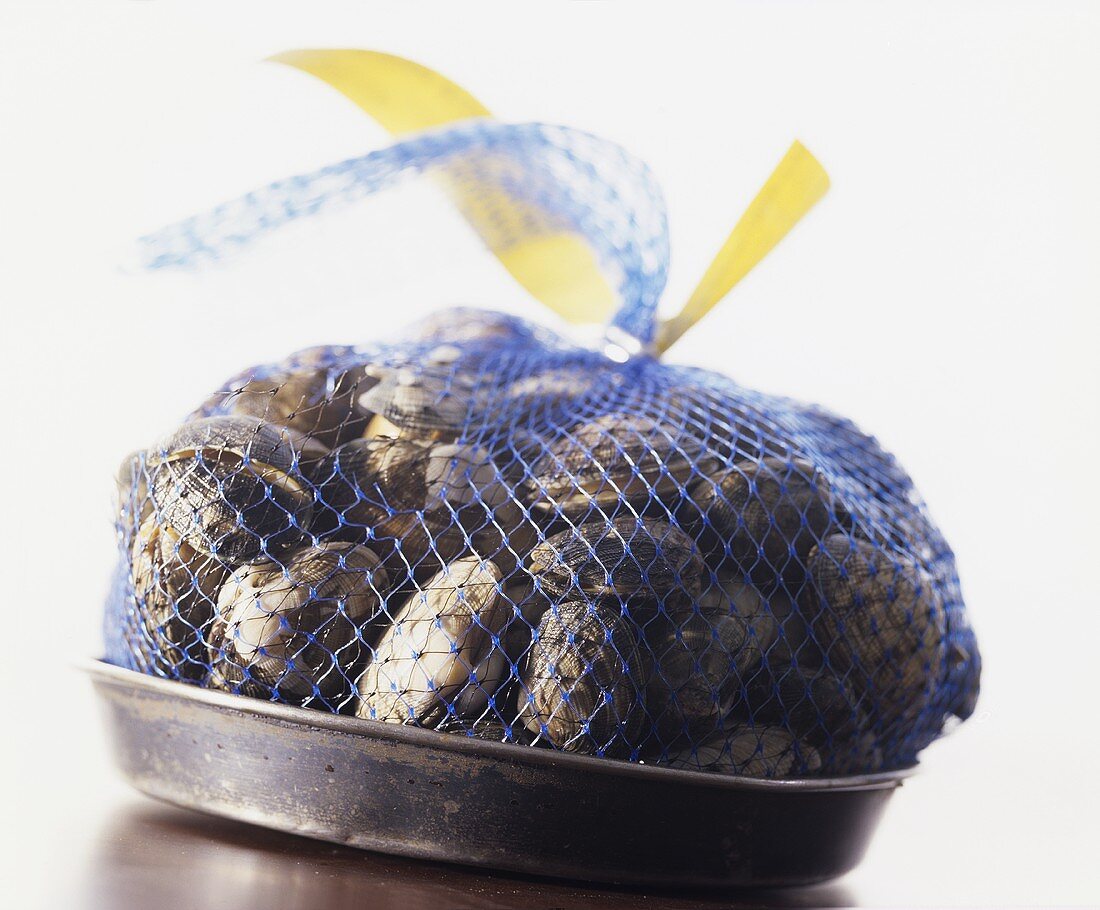 Clams in a net bag