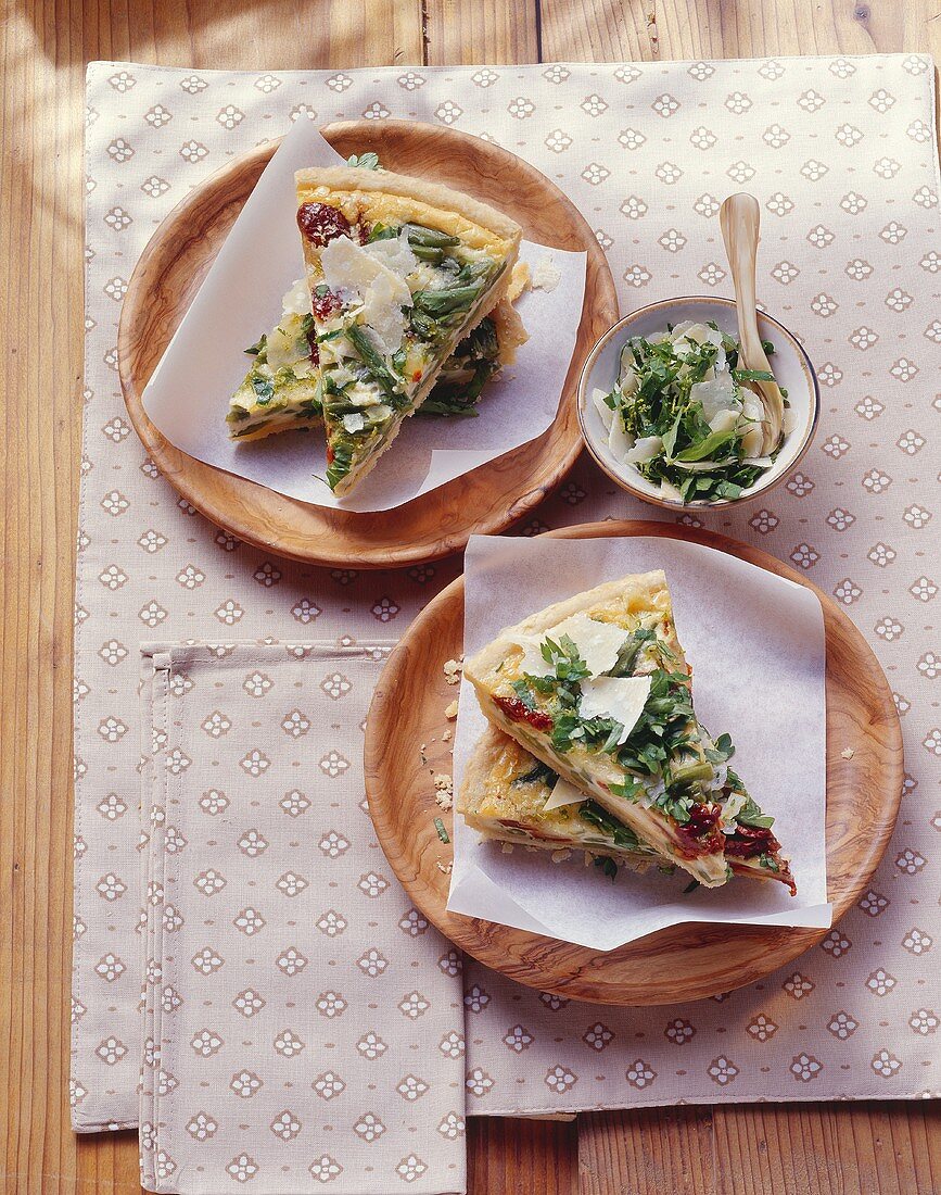 Vegetable tart with parsley and Parmesan