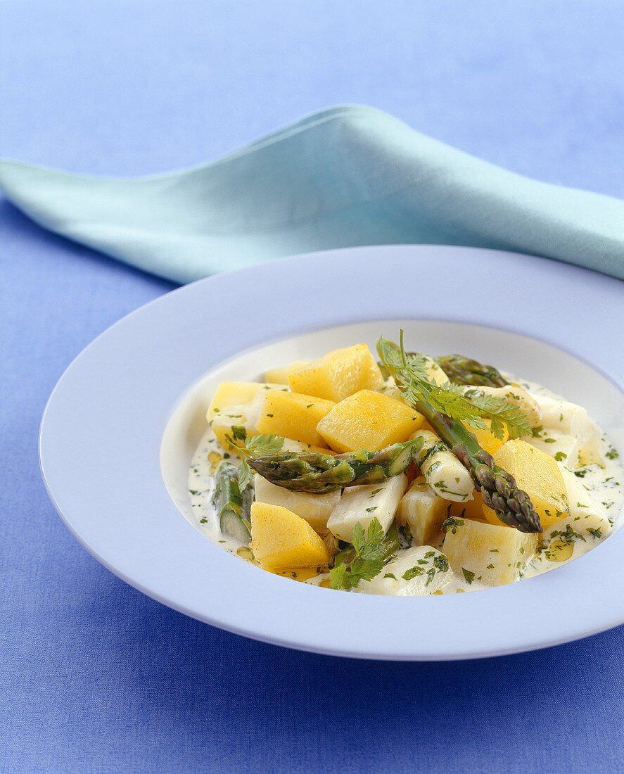 Asparagus and potato ragout