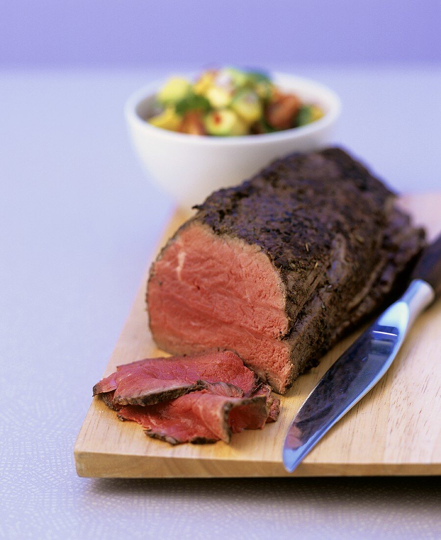 Adobo beef fillet with guacamole