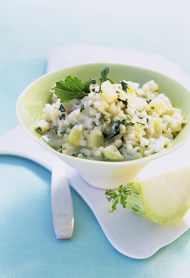 Kohlrabi-Kerbel-Risotto