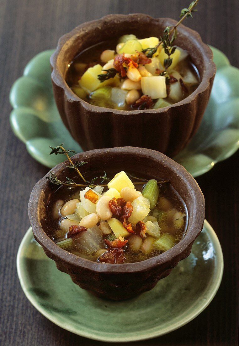 Zuppa aromatica (Fennel and bean soup with pancetta, Italy)