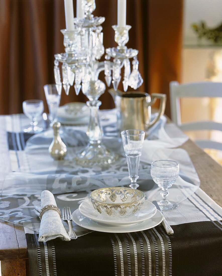 Christmas table with candelabrum