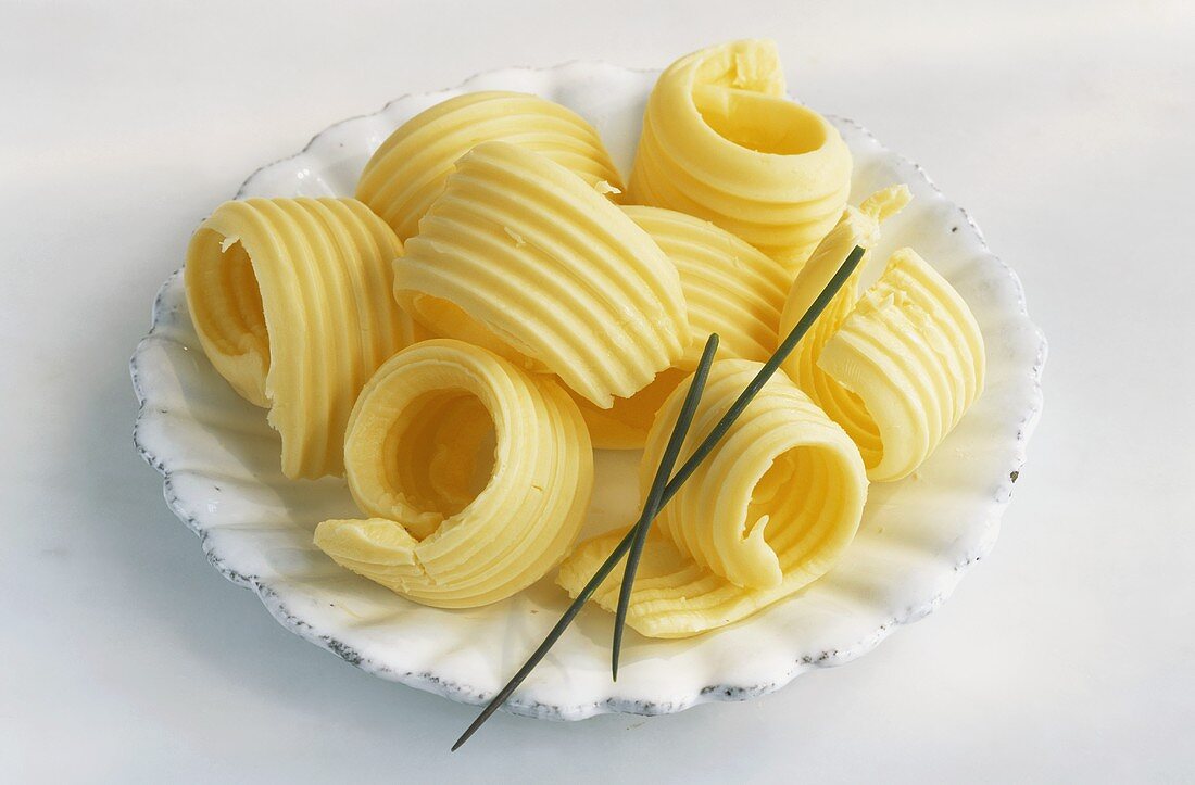 Dish of butter curls