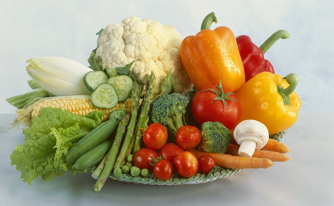 Plate of assorted vegetables