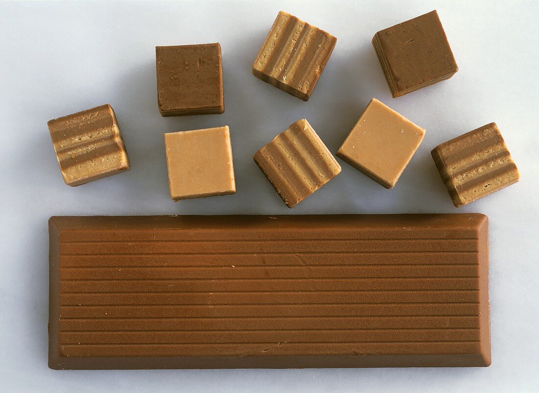 Viennese nougat, bar and cubes